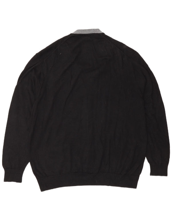 Suéter cardigã masculino Lacoste tamanho 8 2XL algodão preto