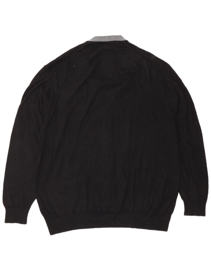 Suéter cardigã masculino Lacoste tamanho 8 2XL algodão preto