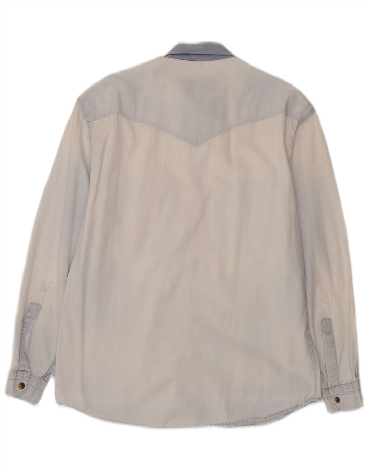 Camisa jeans masculina Wampum azul médio