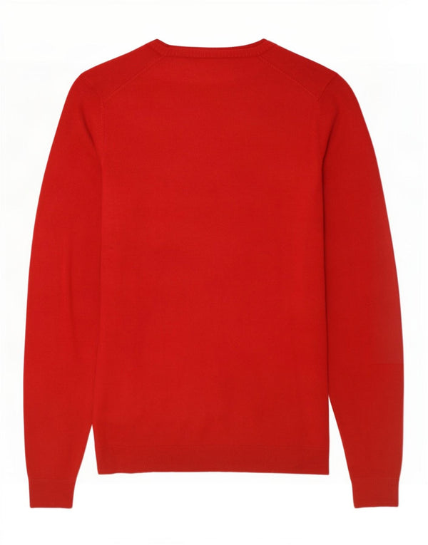 Suéter masculino Zara com decote em V XL viscose vermelha