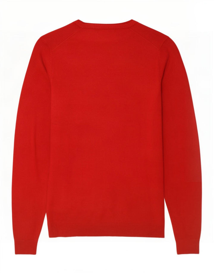 Suéter masculino Zara com decote em V XL viscose vermelha