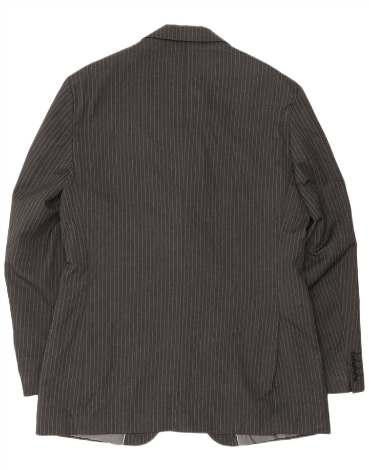 Jaqueta blazer masculina de 2 botões Marks & Spencer IT 40 listra cinza grande