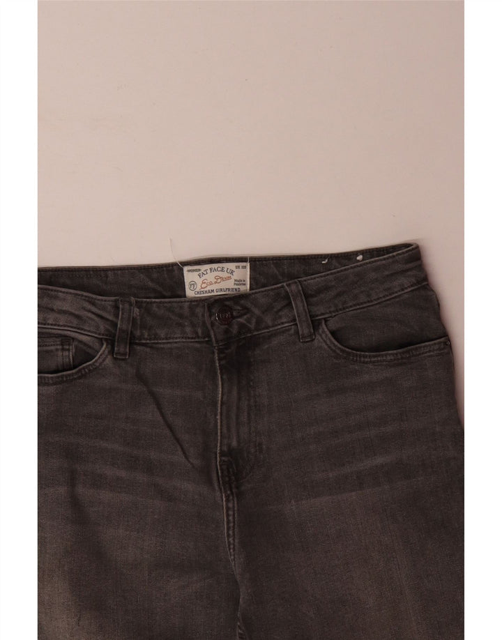 Calça jeans feminina FAT FACE Chesham Girlfriend cortada UK 10 pequena W30 L24 cinza