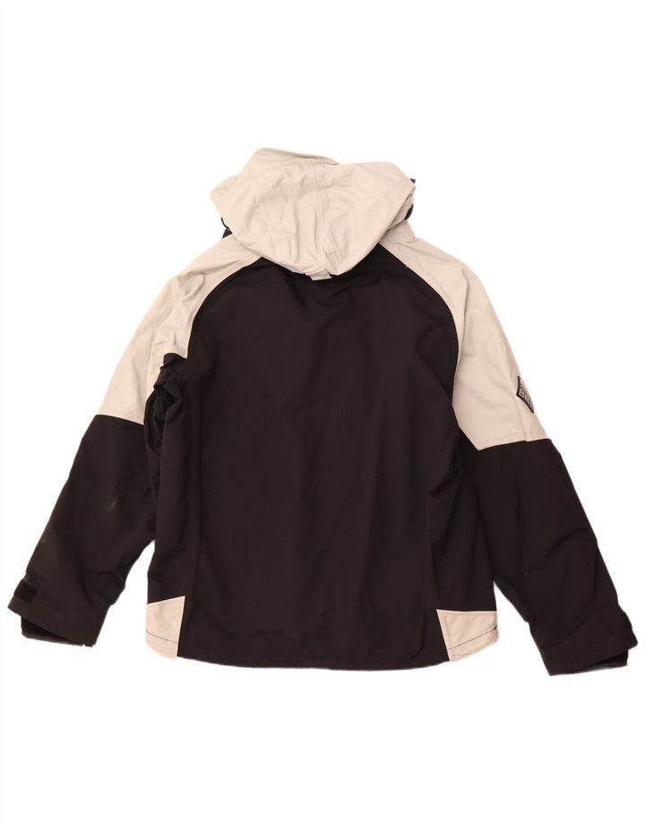 Jaqueta de chuva masculina Musto com capuz UK 40 grande poliamida colorblock preta