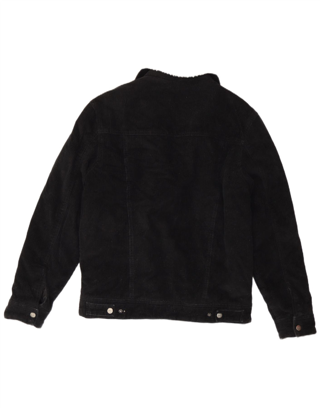 Zara Mens Sherpa Corduroy Jacket UK 38 Médio Algodão Preto