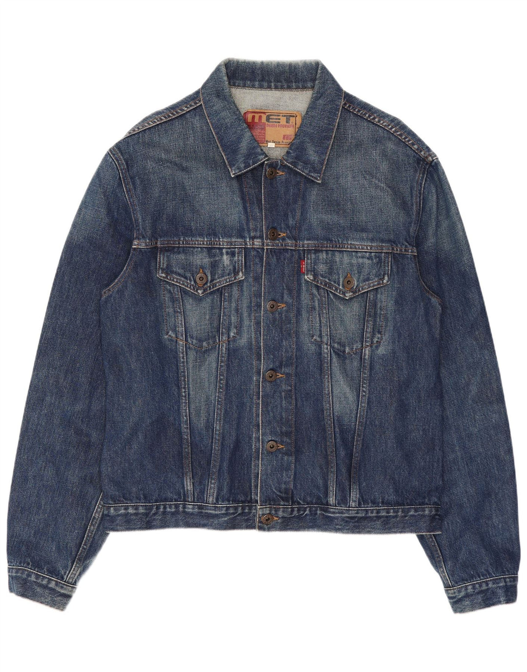 Jaqueta jeans feminina MET UK 20 2XL algodão azul