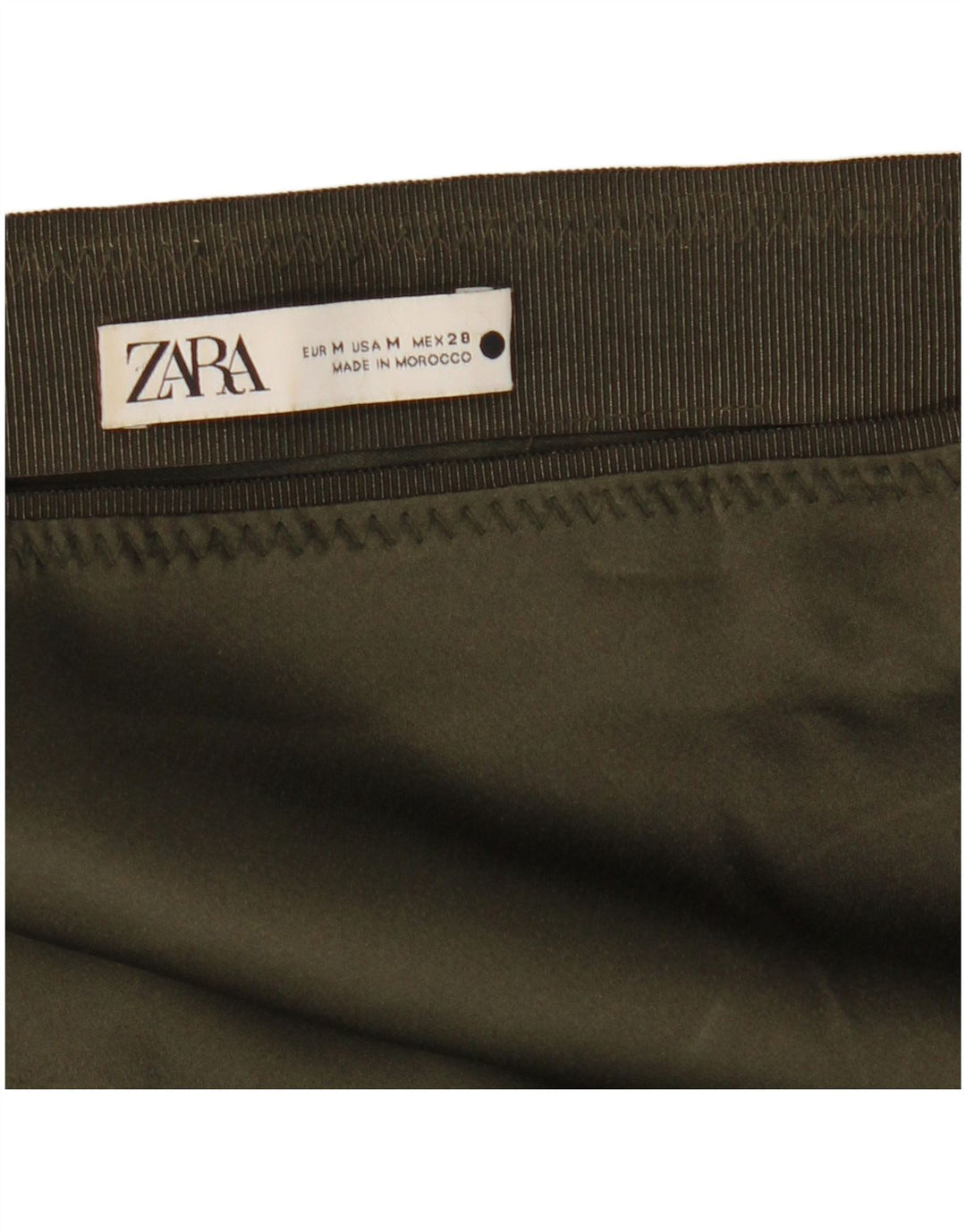 Zara Saia maxi feminina de cintura alta média W28 cáqui