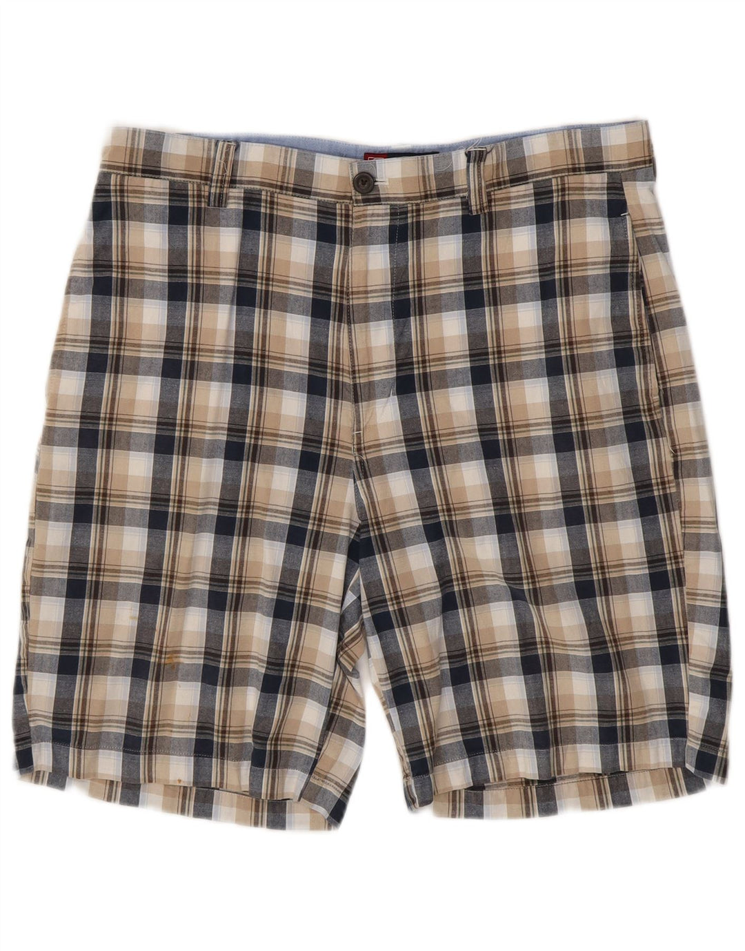 Shorts Chino Masculino CHAPS W34 Grande Algodão Xadrez Bege