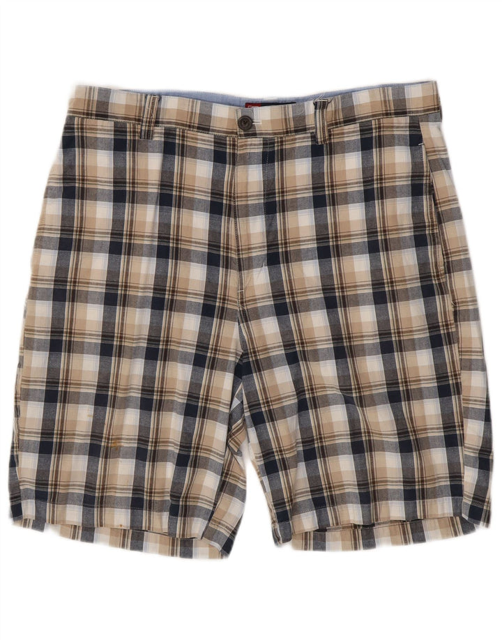 Shorts Chino Masculino CHAPS W34 Grande Algodão Xadrez Bege