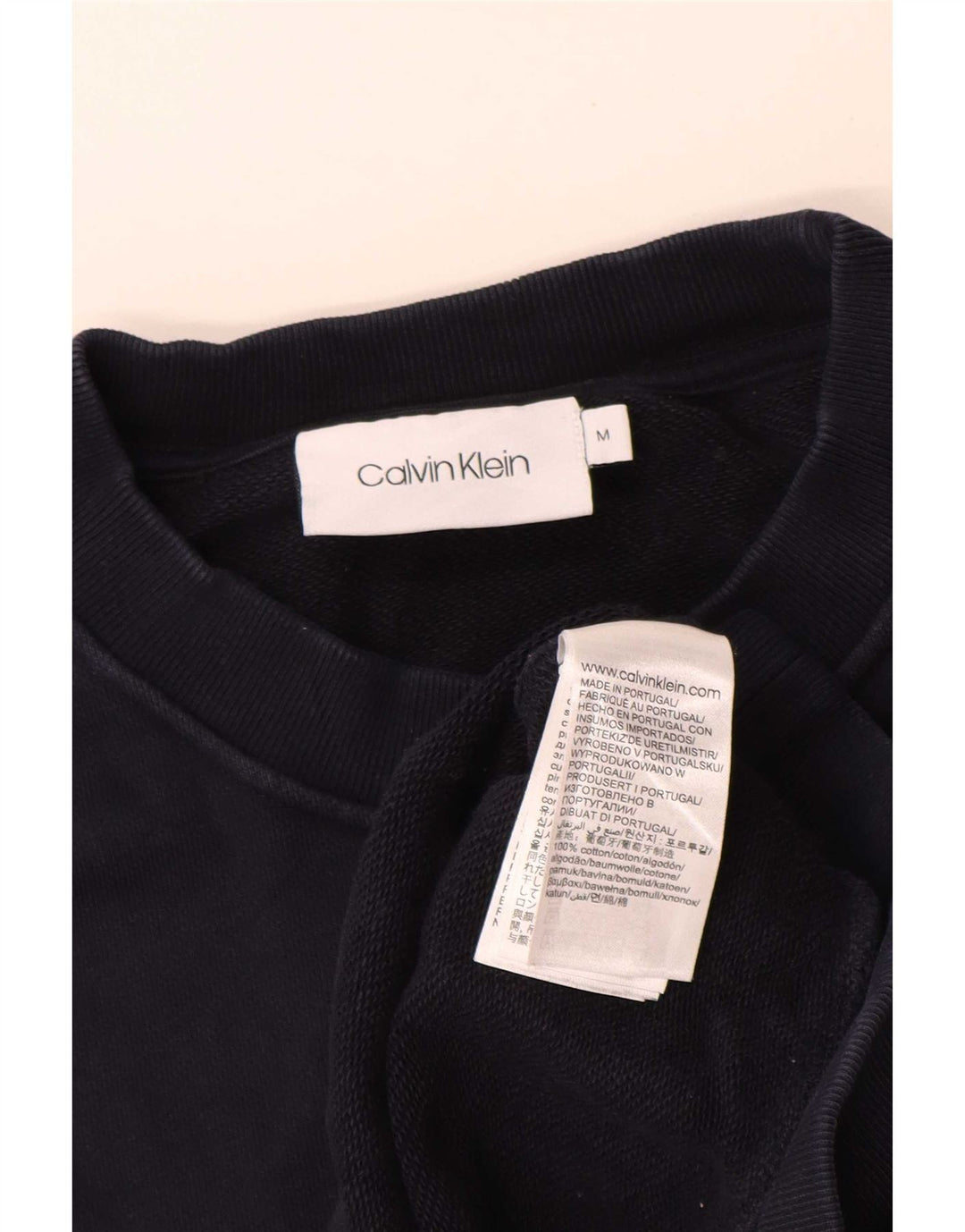 Calvin Klein moletom gráfico masculino jumper médio azul marinho colorblock