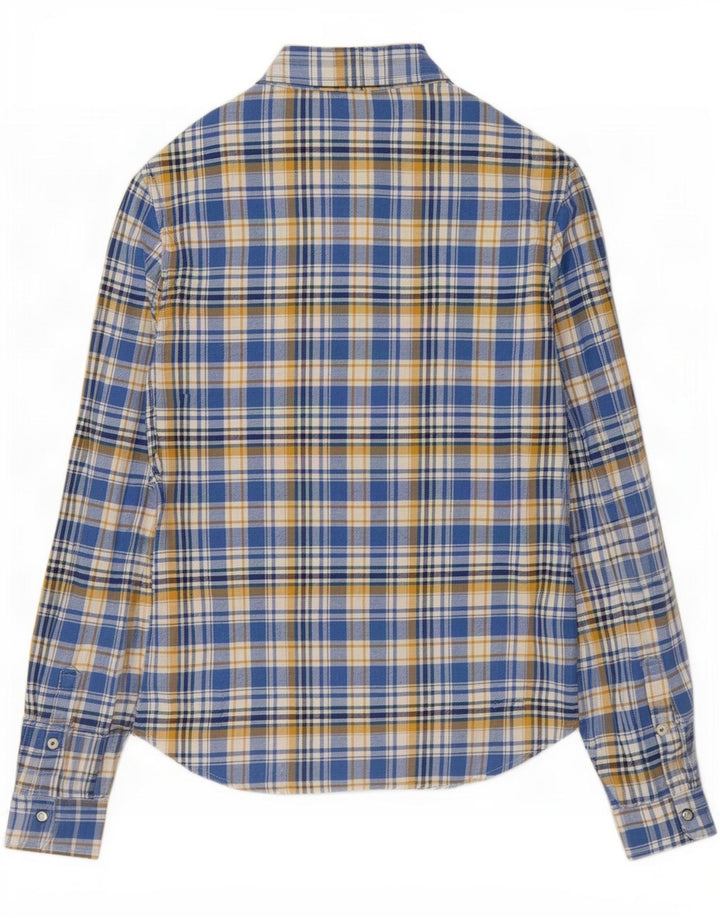 Camisa masculina de flanela Lee algodão xadrez azul médio