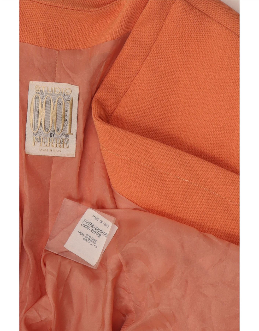 Jaqueta Blazer Feminina Ferre com 1 Botão Reino Unido 14 Grande Laranja