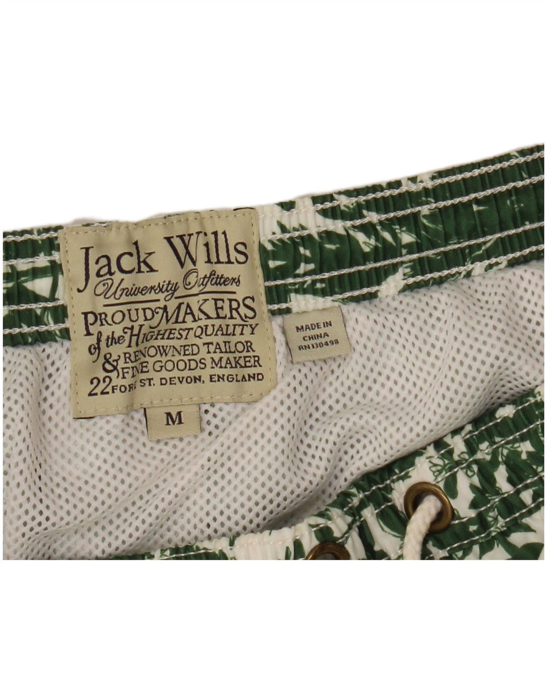 Shorts de natação masculino JACK WILLS médio verde floral
