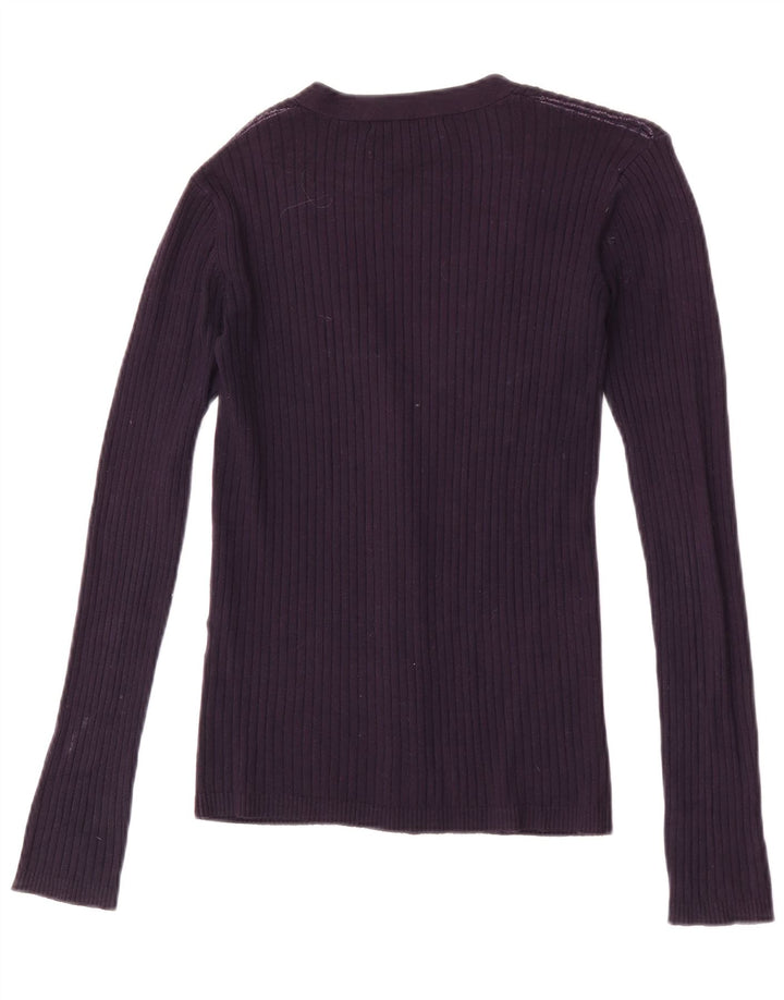Suéter cardigã feminino Zara Reino Unido 12 roxo médio