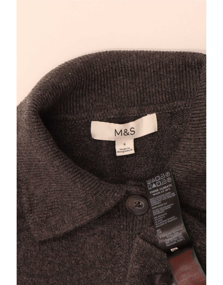 Suéter cardigã feminino Marks & Spencer UK 10 poliéster cinza pequeno