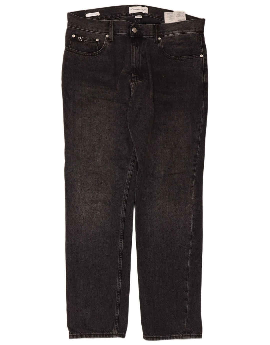 Calça jeans reta masculina Calvin Klein W32 L30 algodão preto
