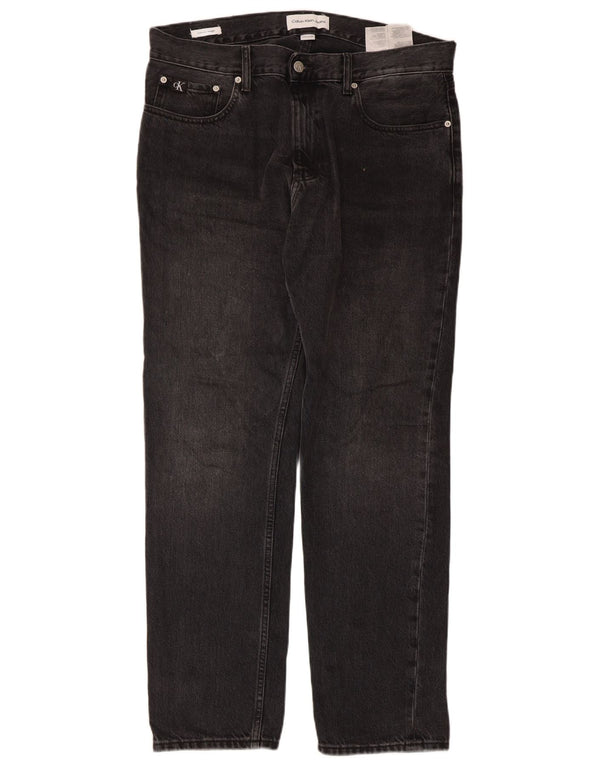 Calça jeans reta masculina Calvin Klein W32 L30 algodão preto