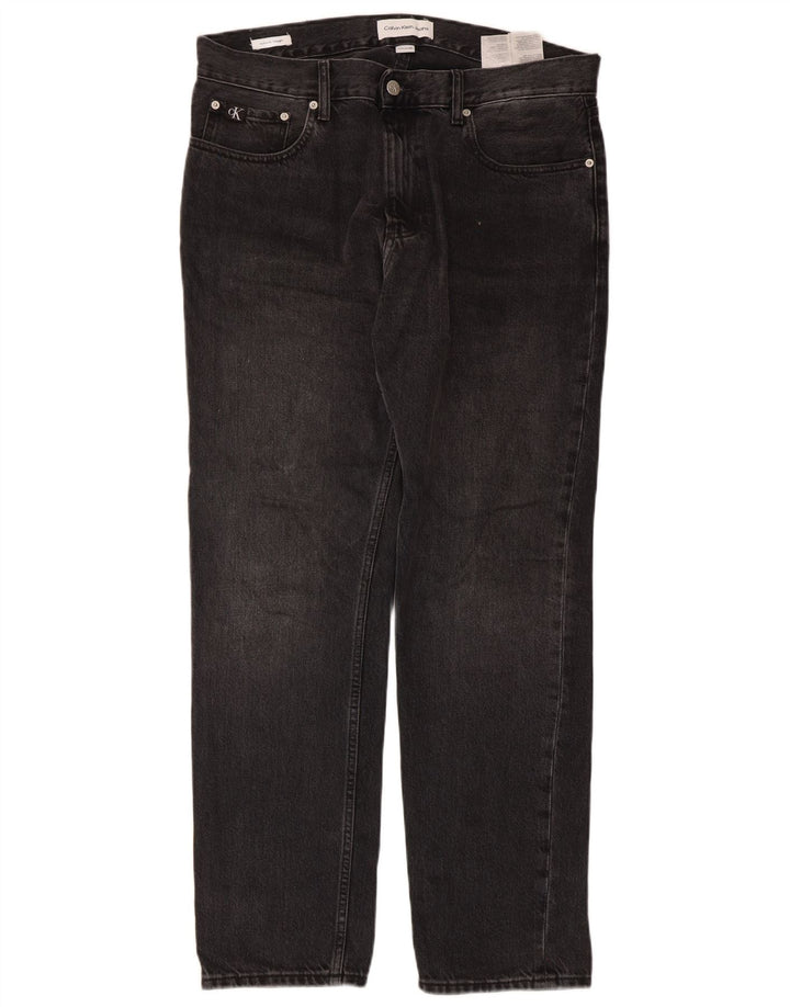 Calça jeans reta masculina Calvin Klein W32 L30 algodão preto