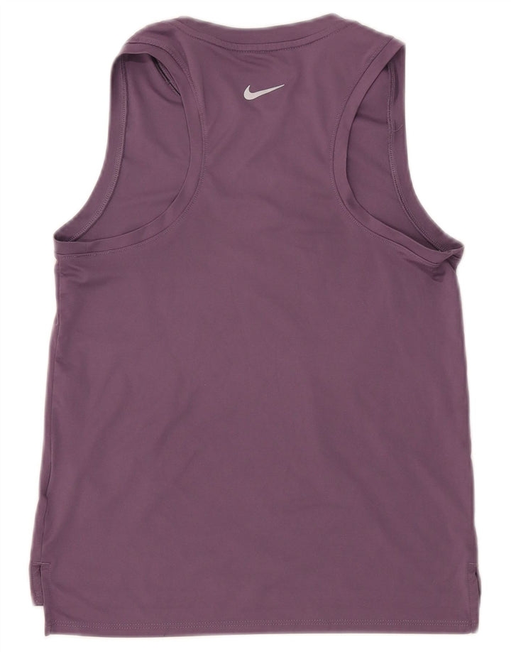 NIKE Womens Dri Fit Graphic Vest Top UK 6 XS Roxo Poliéster