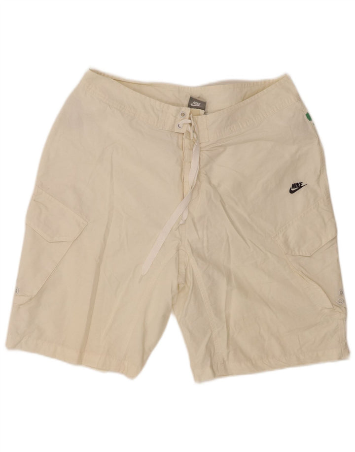 Shorts de natação masculino NIKE Graphic Cargo médio algodão branco
