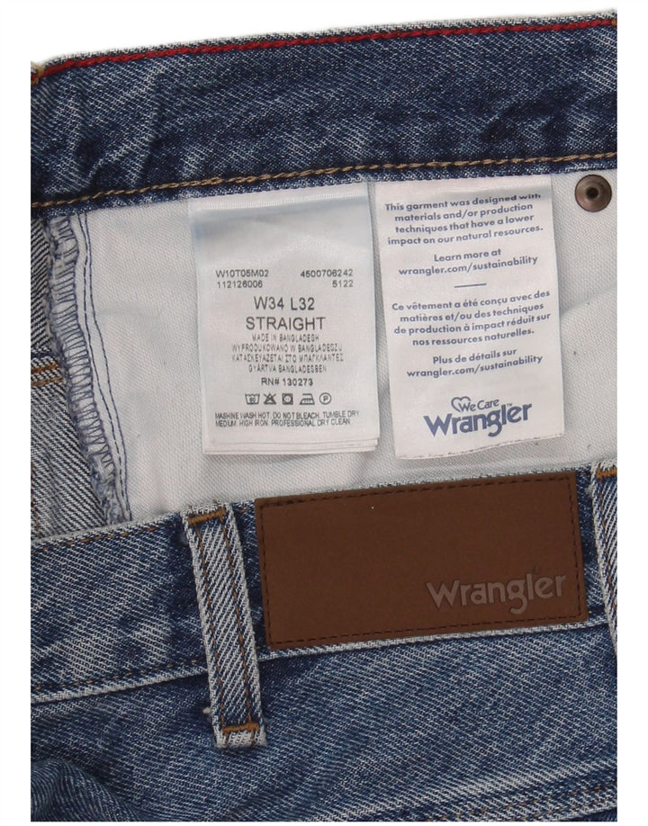 Calça jeans reta cortada masculina WRANGLER W34 L26 azul