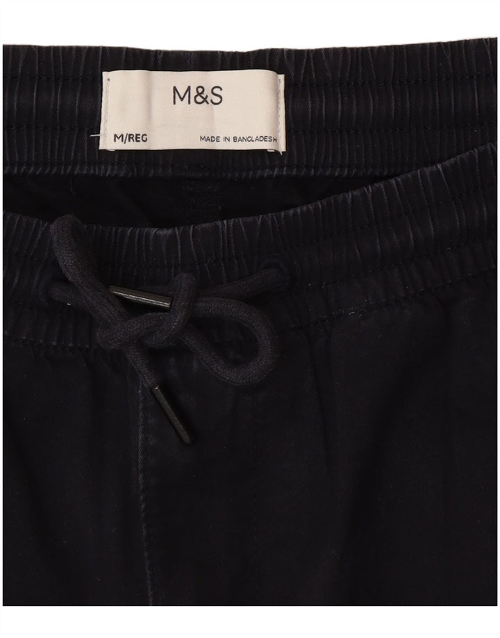 Calça chino reta masculina Marks & Spencer média W32 L29 azul marinho