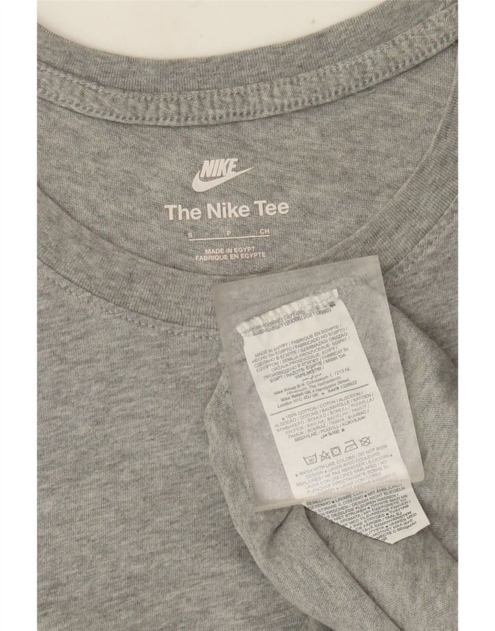 Nike Mens Camiseta Top Pequeno Algodão Cinza