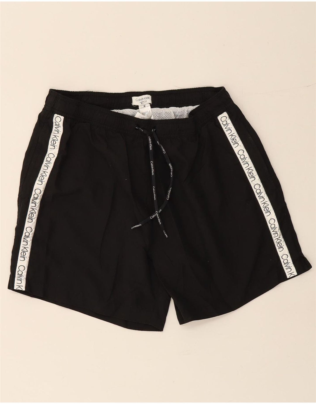 CALVIN KLEIN Calção de banho masculino gráfico XL preto colorblock poliéster