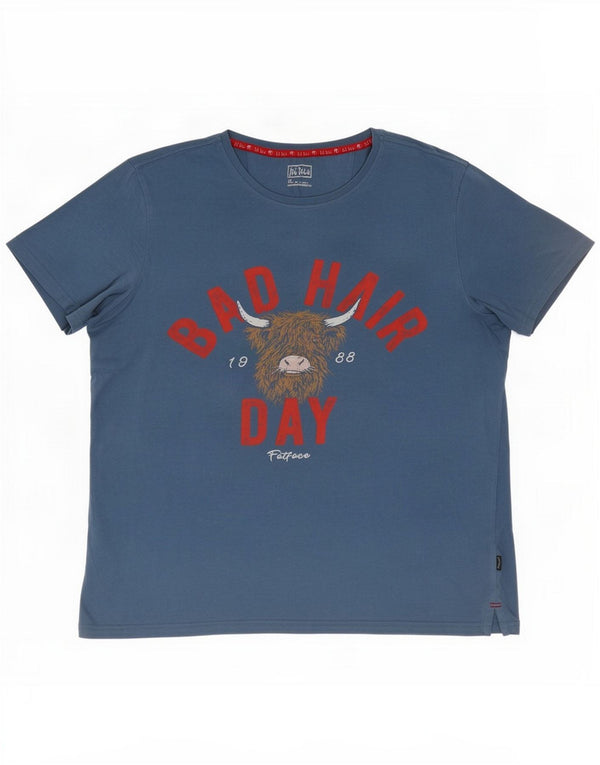 Fat Face Mens Graphic T-Shirt Top XL Algodão Azul