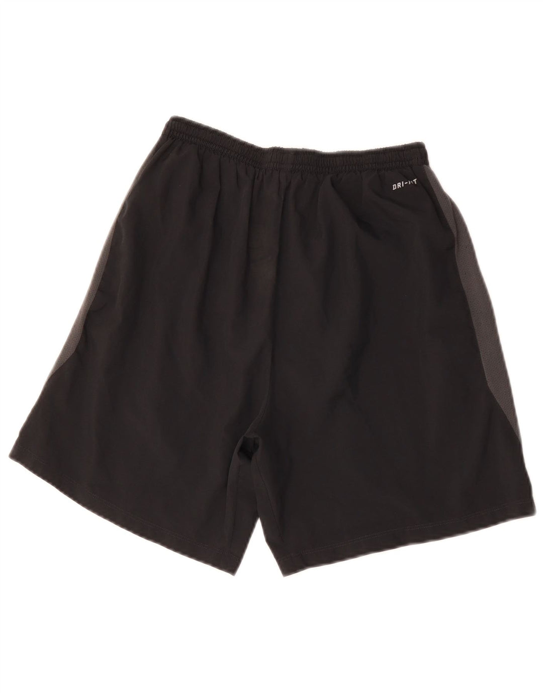 Shorts esportivos masculinos Nike Dri Fit pequenos pretos em poliéster colorblock