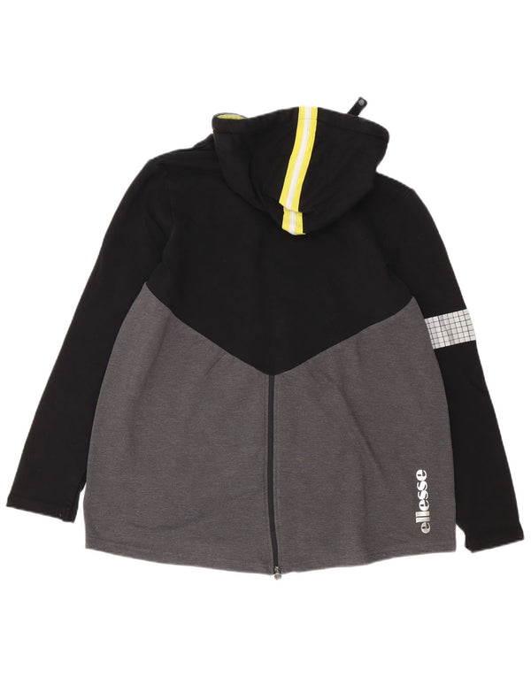 Ellesse moletom com capuz gráfico feminino UK 16 grande cinza colorblock algodão