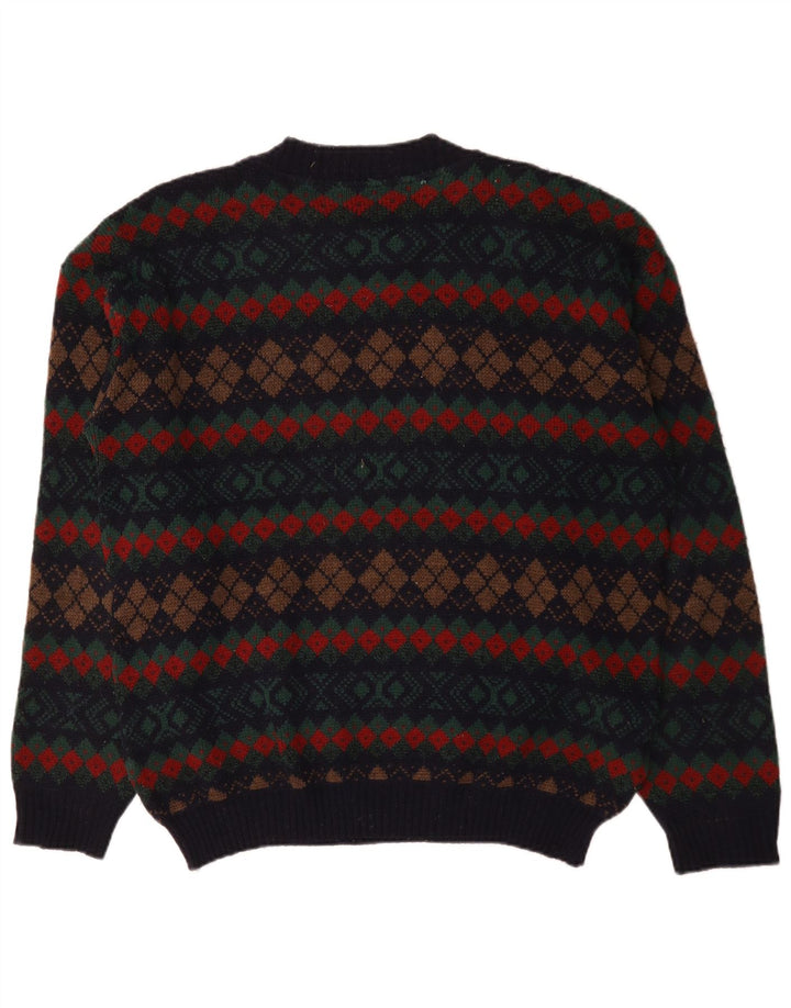 Suéter masculino Marks & Spencer com gola redonda grande multicolorido