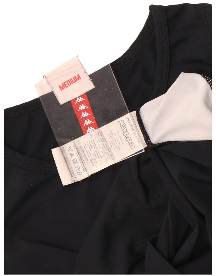 Kappa Womens Crop Graphic Vest Top Reino Unido 12 Médio Preto
