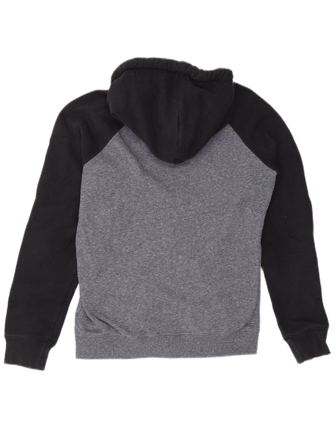 Suéter masculino Superdry com capuz e zíper cinza médio algodão colorblock