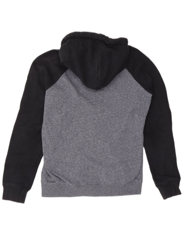 Suéter masculino Superdry com capuz e zíper cinza médio algodão colorblock