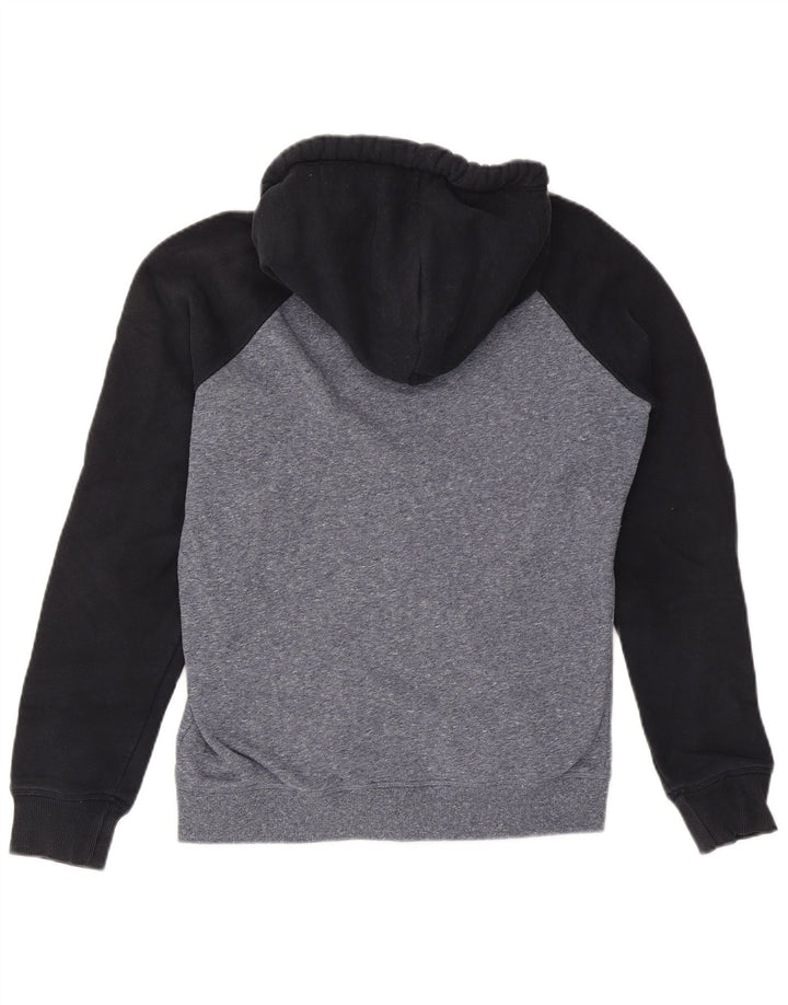 Suéter masculino Superdry com capuz e zíper cinza médio algodão colorblock