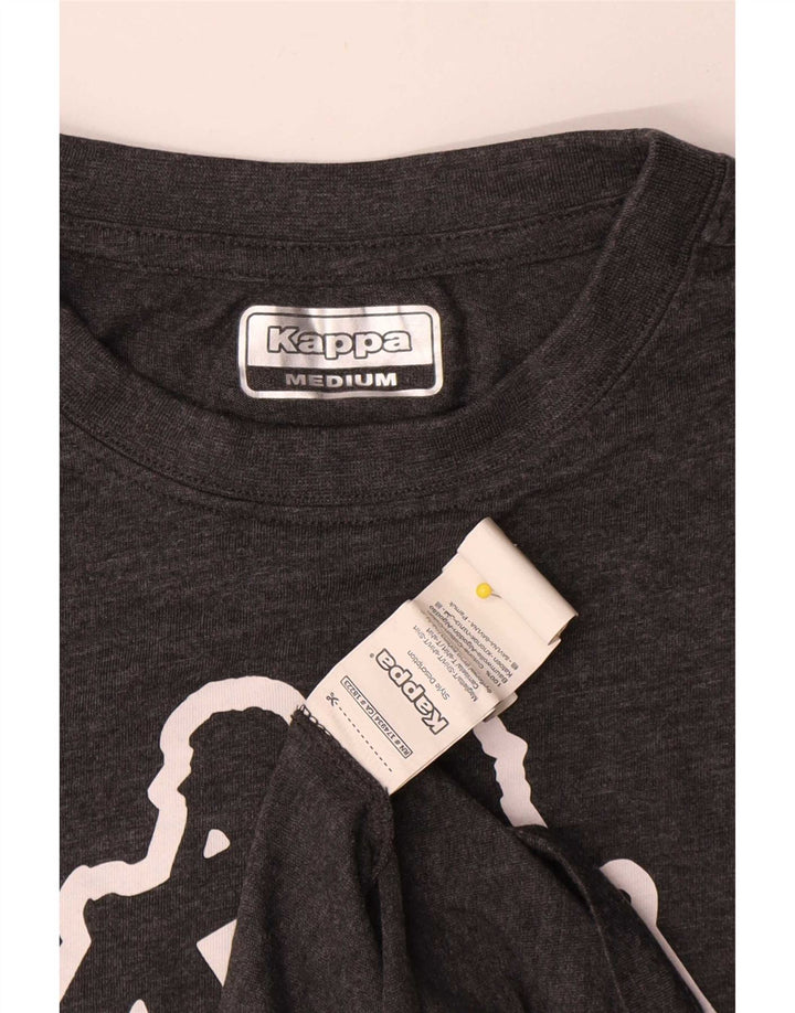 Camiseta gráfica masculina Kappa Top algodão cinza médio