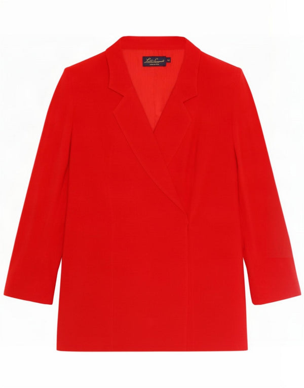 Luisa Spagnoli Jaqueta feminina Longline Open Blazer IT 44 Acetato vermelho médio