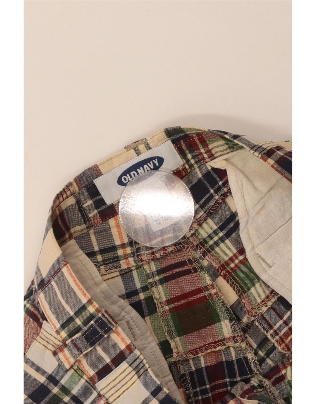 Shorts chino masculino Old Navy W30 algodão xadrez médio multicolorido
