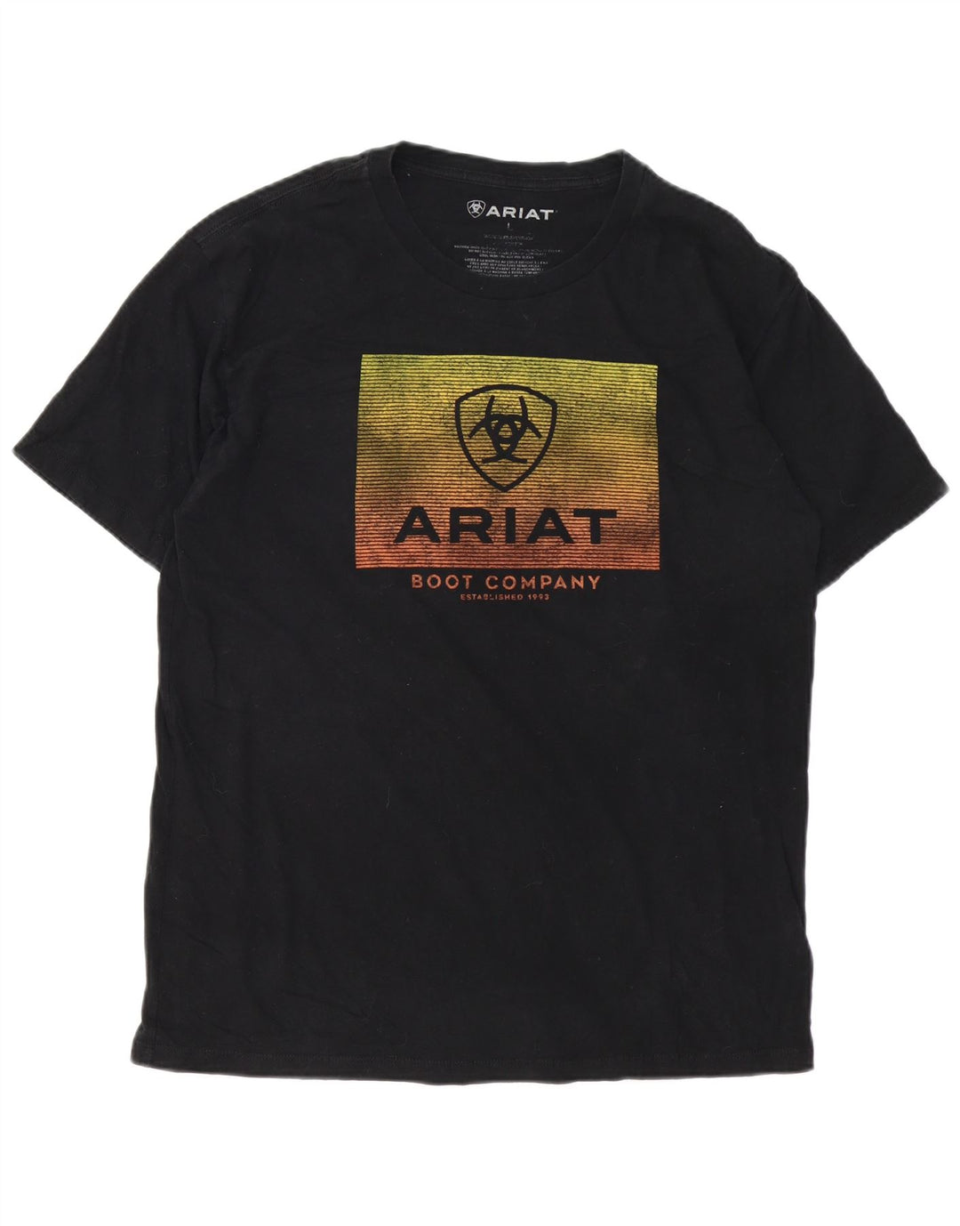 Camiseta masculina gráfica ARIAT Top grande de algodão preto