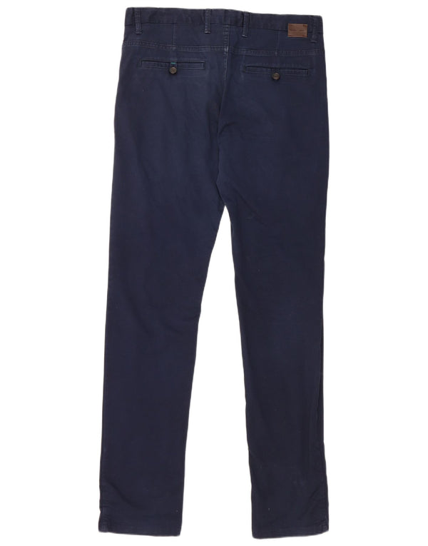 Zara Mens Slim Chino Calças EU 40 Médio W31 L32 Azul Marinho Algodão
