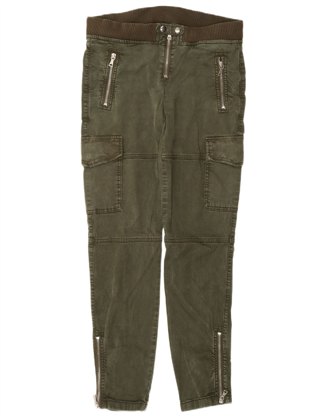 Calça cargo feminina LIU JO Milano Slim W28 L30 algodão cáqui