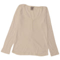 Top feminino Nike manga comprida UK 14/16 grande algodão branco