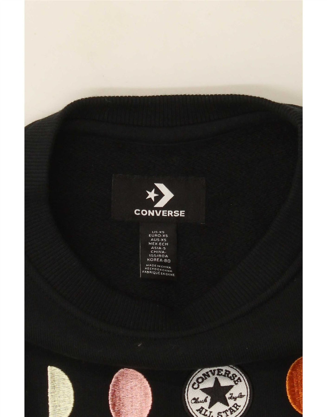 Suéter Converse Feminino Oversized Crop Gráfico Reino Unido 6 XS Preto