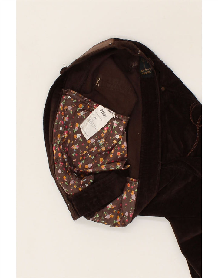RIFLE Womens Straight Corduroy Trousers W28 L29 Brown Cotton Vintage Rifle and Second-Hand Rifle from Messina Hembry 