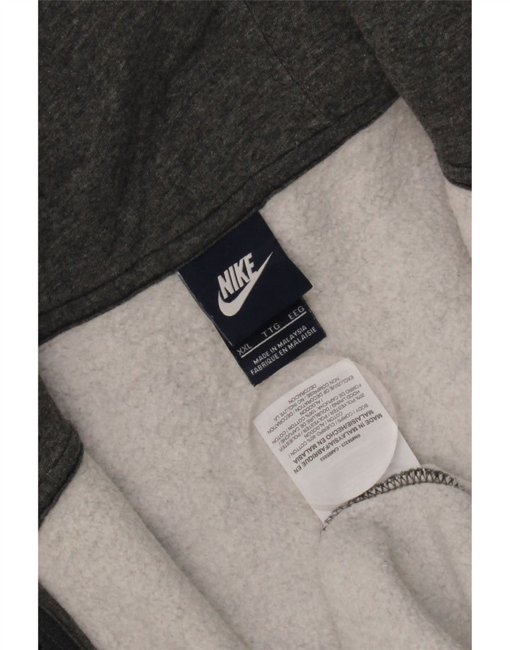 Suéter Nike masculino com capuz e zíper 2XL algodão cinza