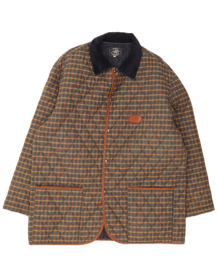 Jaqueta acolchoada masculina Derby Saddlery UK 42 XL poliéster xadrez multicolorido