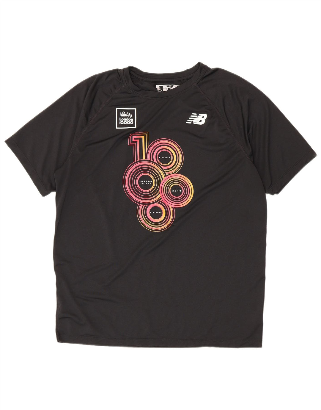 Camiseta gráfica masculina New Balance grande poliéster preto