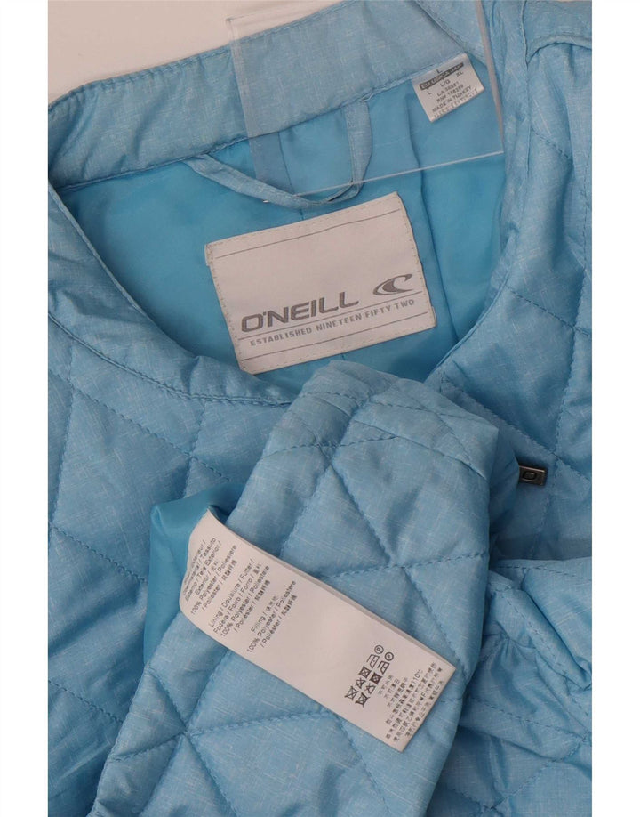 Jaqueta acolchoada feminina O'Neill UK 14 grande poliéster colorblock azul