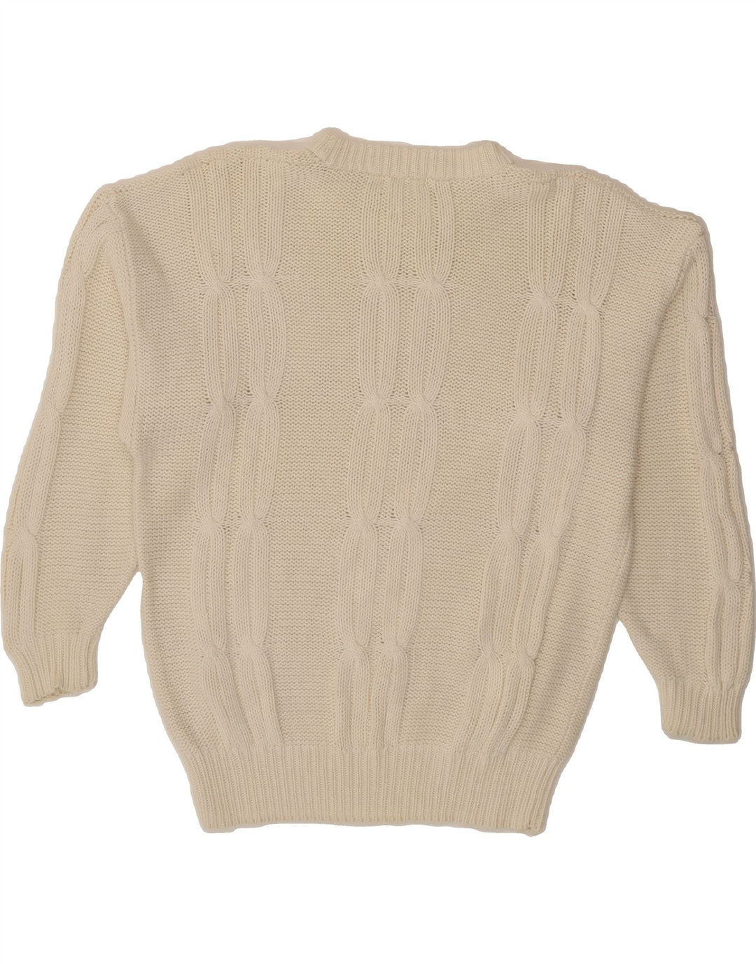 PASSPORTS Mens Crew Neck Jumper Sweater UK 40 Medium White Cotton Vintage Passports and Second-Hand Passports from Messina Hembry 